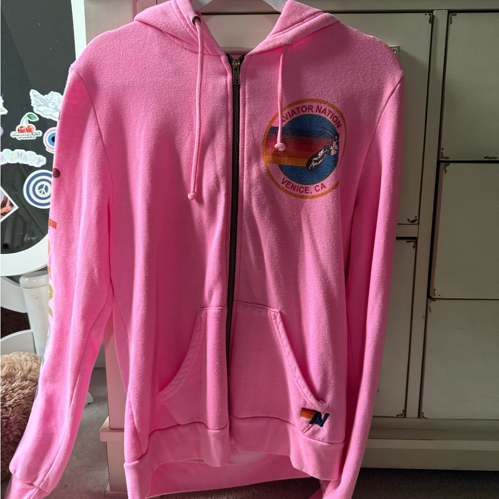 PINK AVIATOR NATION ZIP UP